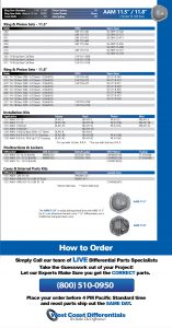 AAM 11.5 Parts | Chrysler & GM Axles | West Coast Differentials