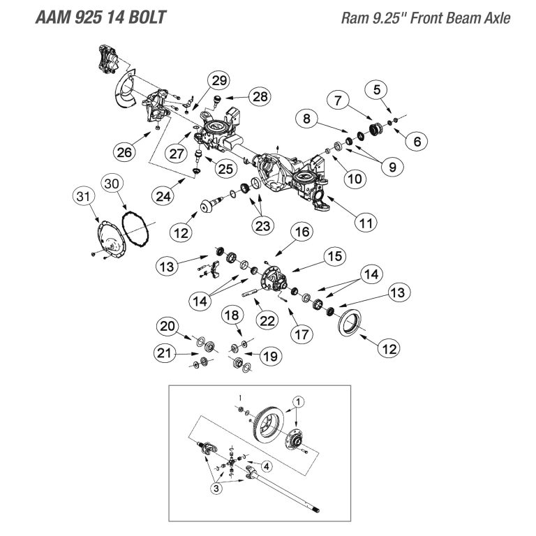 AAM 9.25 Front Axle Differential Parts Catalog West Coast Differentials