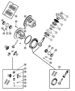 Dodge Dakota Durango Front Axle Exploded View