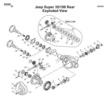 Jeep JL Rear M200 - Dana 35™ AdvanTEK® Axle Parts | Non-Rubicon