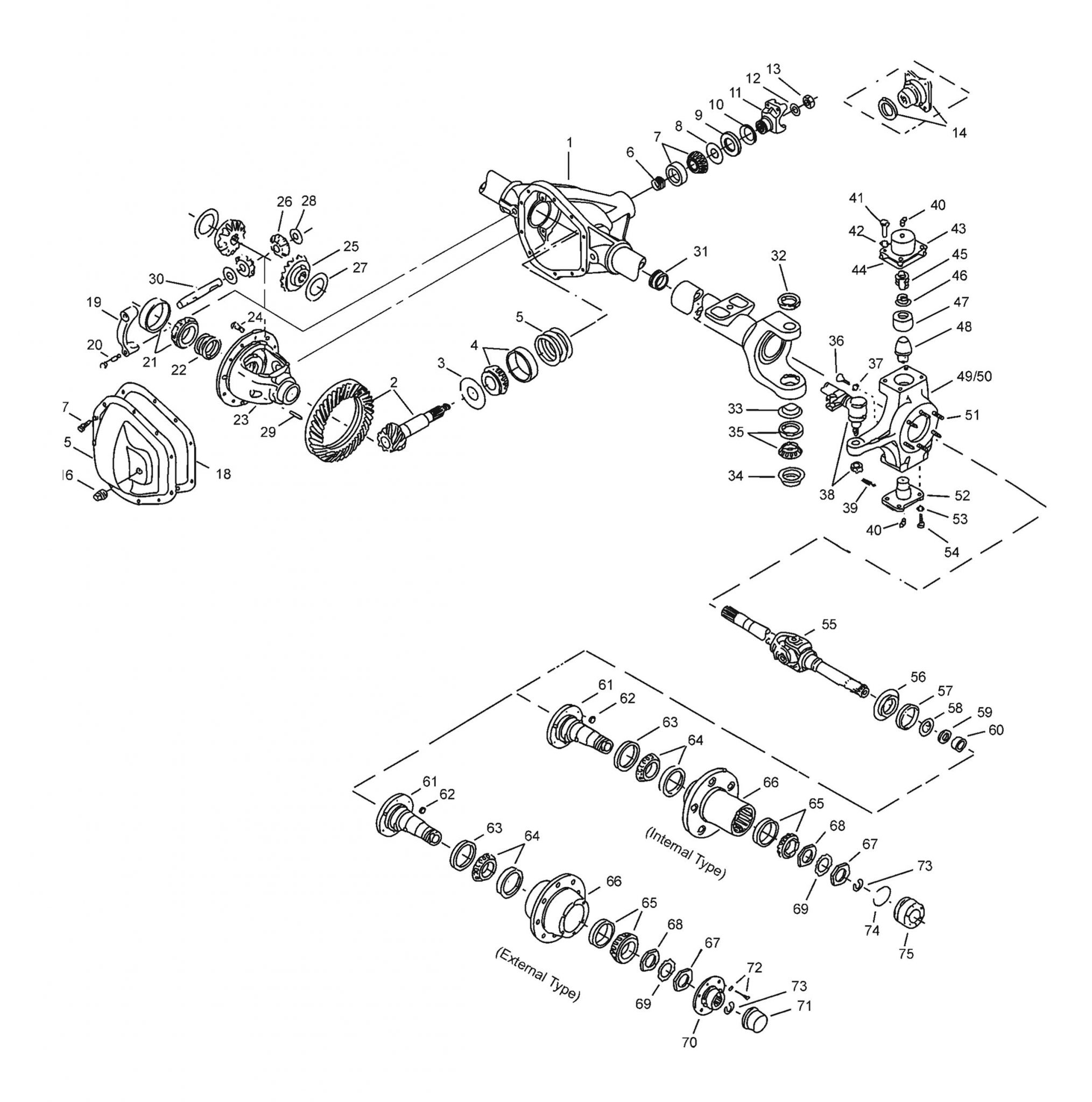 Dana 60 Front Axle Parts Diagram