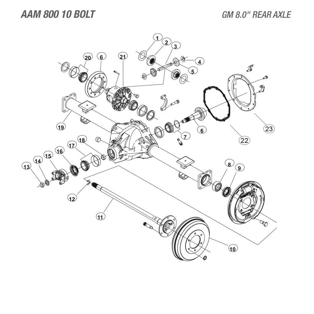 GM 8" Rear Axle - Differential Parts Catalog - West Coast Differentials
