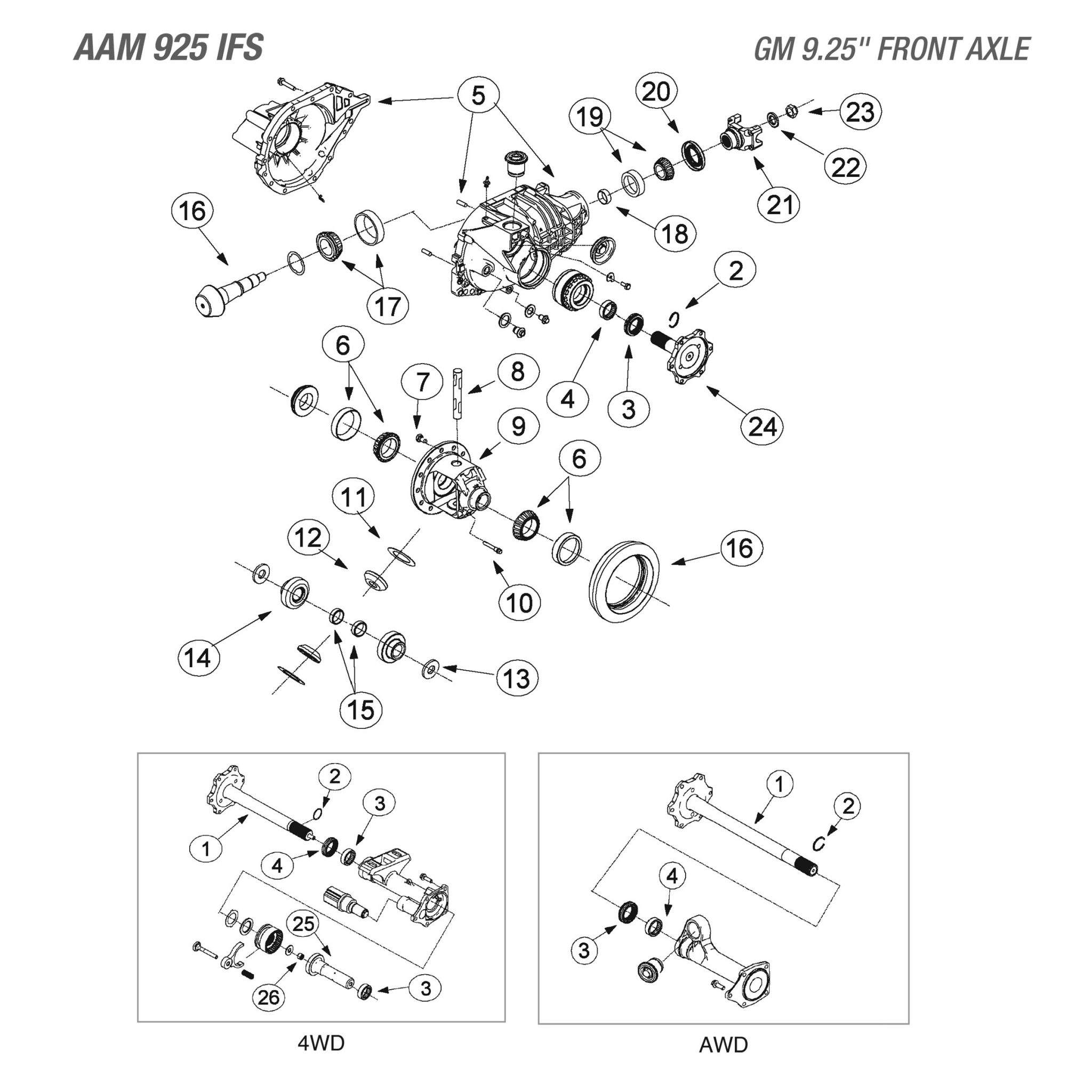 Gm 9 25 ifs differential parts catalog west coast differentials
