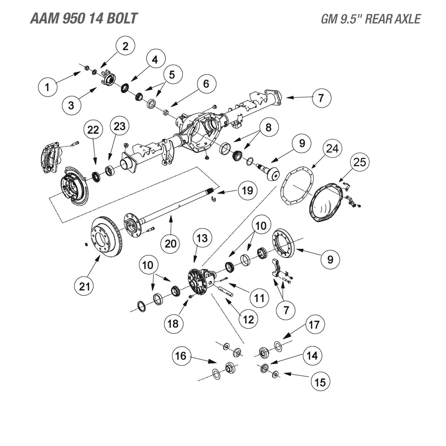 GM 9.5" Rear Axle Differential Parts Catalog West Coast Differentials