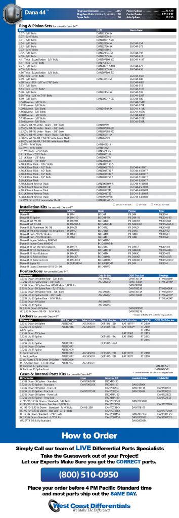 Dana 44 ™ Differential Parts | West Coast Differential Parts