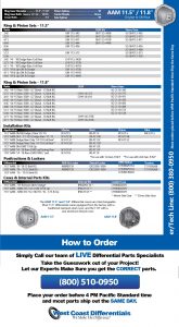 AAM 11.5 & 11.8 Rear Axle - American Axle Differential, Gear & Axle Parts Catalog